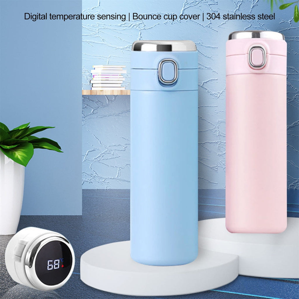 Stainless Steel Insulation Cup Cute Mini Portable Children Student Water Bottle Coffee Travel Mug LED Temperature Display Double Walled Vacuum Long Lasting Insulation C054Q