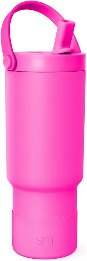 Simple Modern 24 fl oz Insulated Stainless Steel Trek Pivot Tumbler with Straw Lid and Top Handle|Seaside Blue C397E