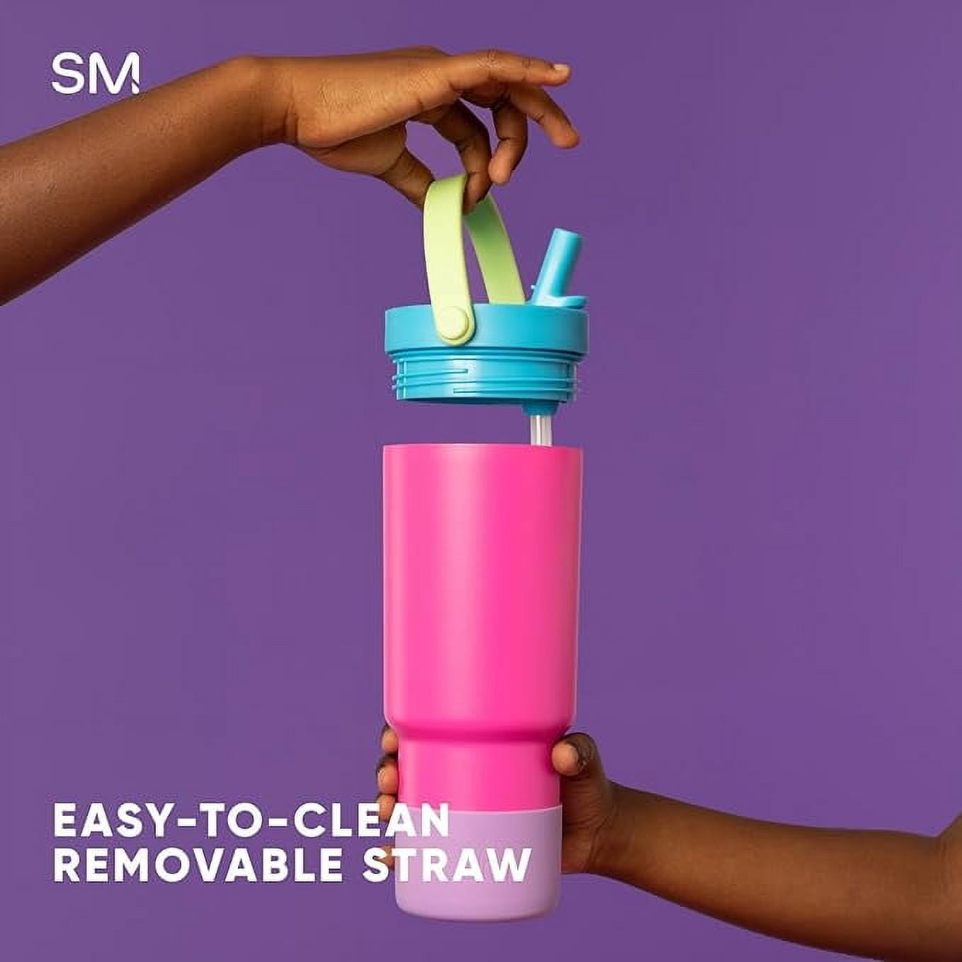 Simple Modern 24 fl oz Insulated Stainless Steel Trek Pivot Tumbler with Straw Lid and Top Handle|Seaside Blue C397E