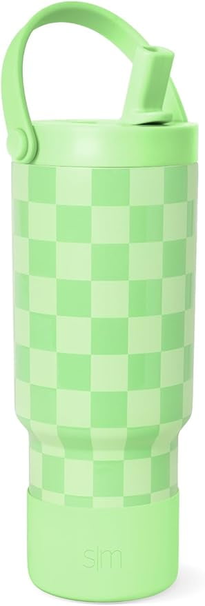 Simple Modern 24 fl oz Insulated Stainless Steel Trek Pivot Tumbler with Straw Lid and Top Handle|Seaside Blue C397E