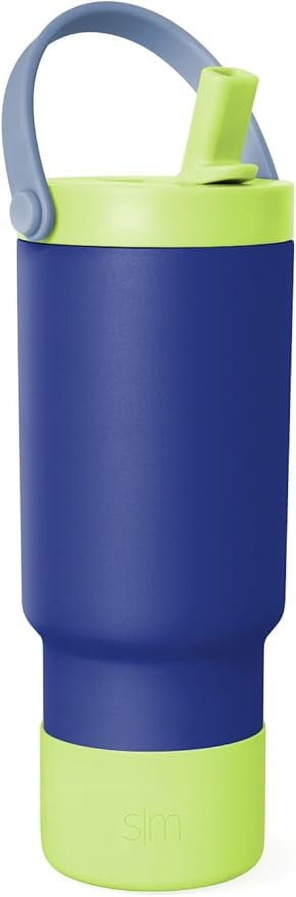 Simple Modern 24 fl oz Insulated Stainless Steel Trek Pivot Tumbler with Straw Lid and Top Handle|Seaside Blue C397E