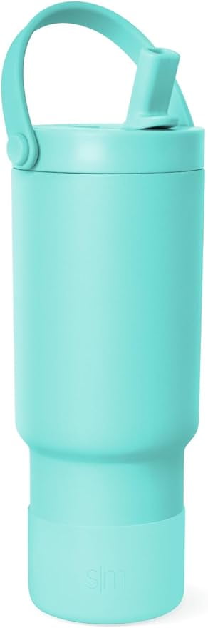 Simple Modern 24 fl oz Insulated Stainless Steel Trek Pivot Tumbler with Straw Lid and Top Handle|Seaside Blue C397E