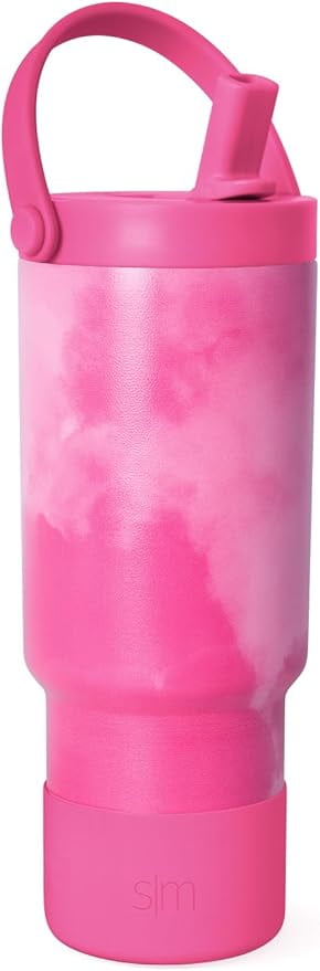 Simple Modern 24 fl oz Insulated Stainless Steel Trek Pivot Tumbler with Straw Lid and Top Handle|Seaside Blue C397E