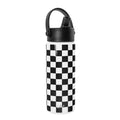 Simple Modern 18 fl oz Insulated Stainless Steel Summit Wide Mouth Water Bottle with Handle and Straw Lid|Black and White Checkmate C398L
