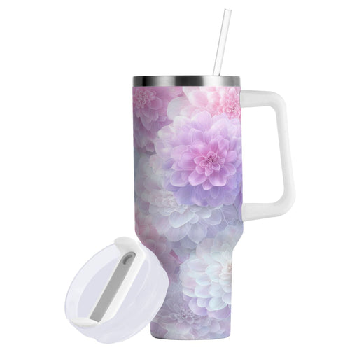 30 oz Insulated Stainless Steel Tumbler Double Wall Stainless Steel Tumbler with 2-Way Drinking Cute Pastel Watercolor Floral C578E