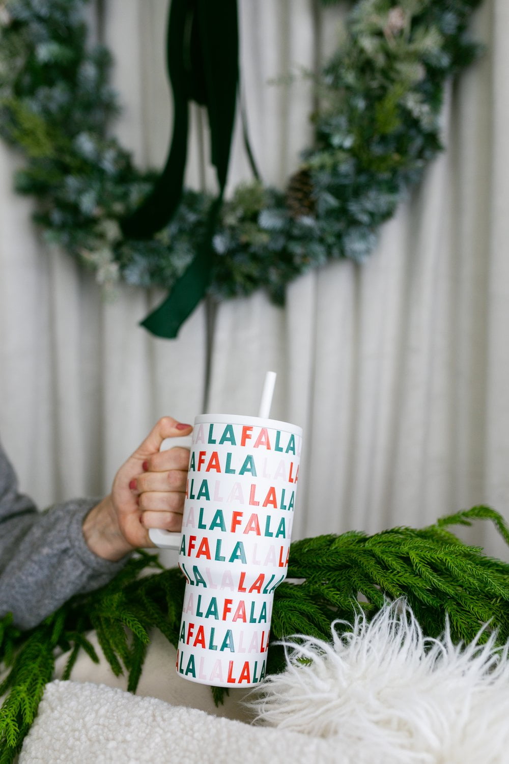 Simple Modern 30 fl oz Insulated Stainless Steel Trek Tumbler with Straw Lid | Seaglass Sage and Cream Checkmate C690P