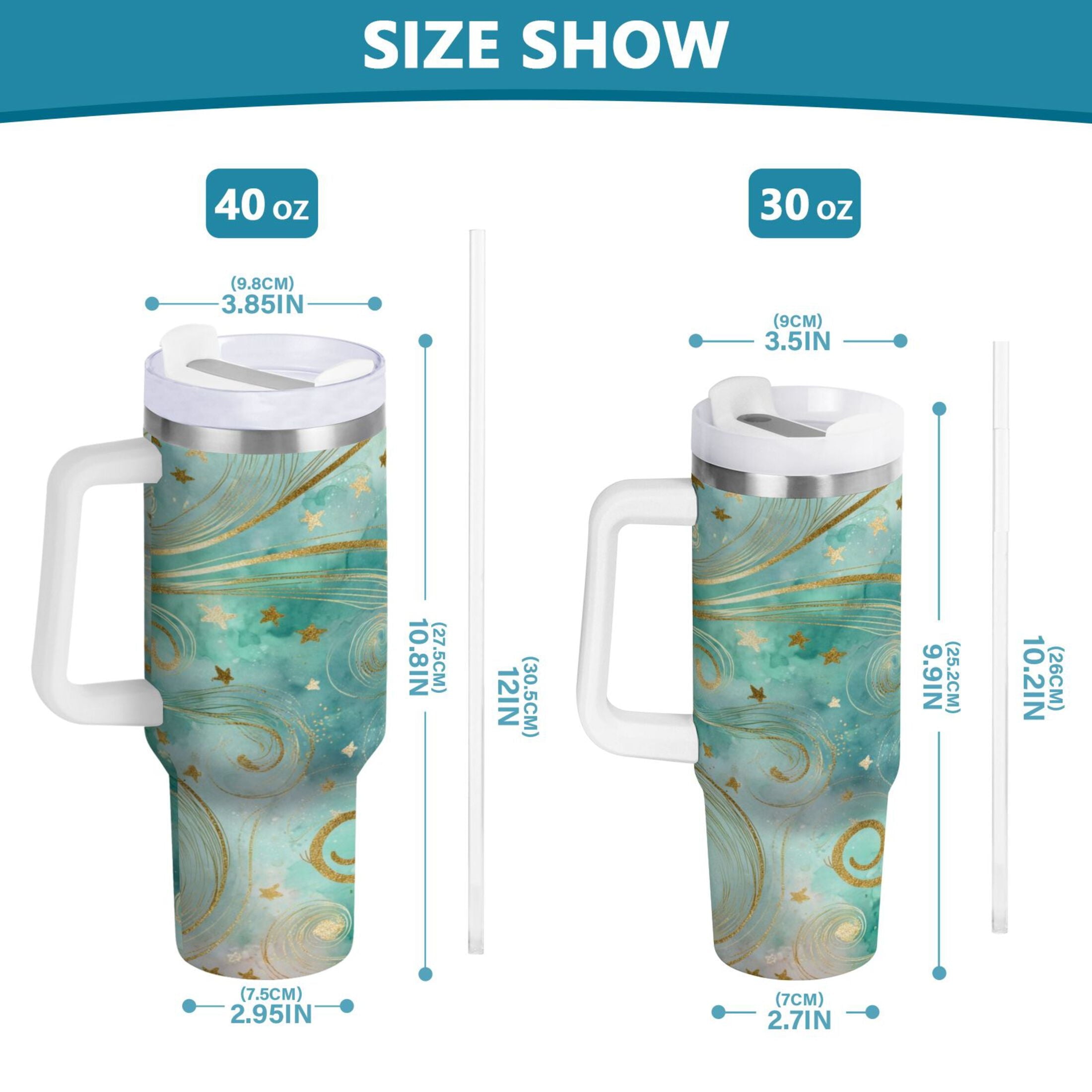 30 oz Insulated Stainless Steel Tumbler Double Wall Stainless Steel Tumbler with 2-Way Drinking Beautiful Swirling Lines C509E