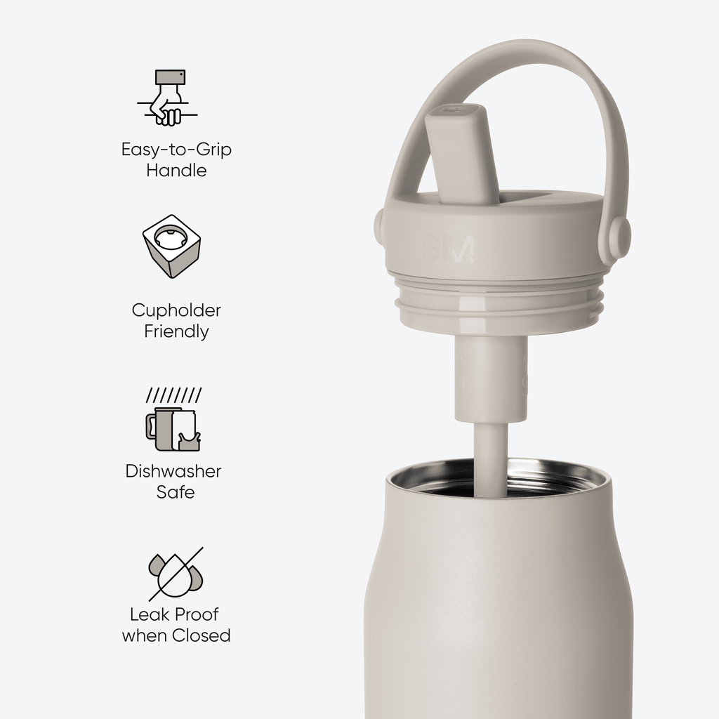 Simple Modern 34 fl oz Insulated Stainless Steel Mesa Wide Mouth Water Bottle with Handle and Push Button Straw Lid | Mystifying Blue Checkmate C410W