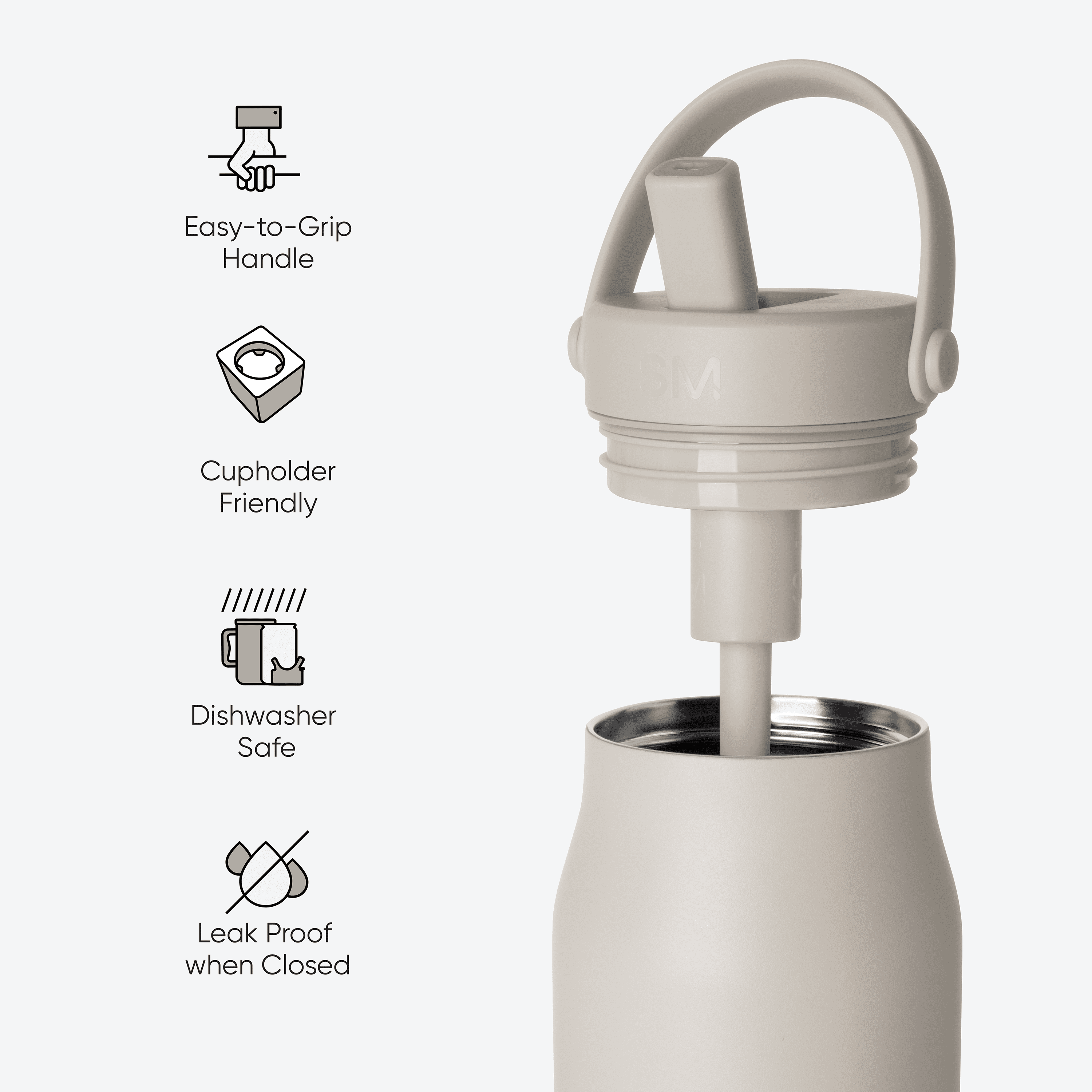 Simple Modern 34 fl oz Insulated Stainless Steel Mesa Wide Mouth Water Bottle with Handle and Push Button Straw Lid | Mystifying Blue Checkmate C410W