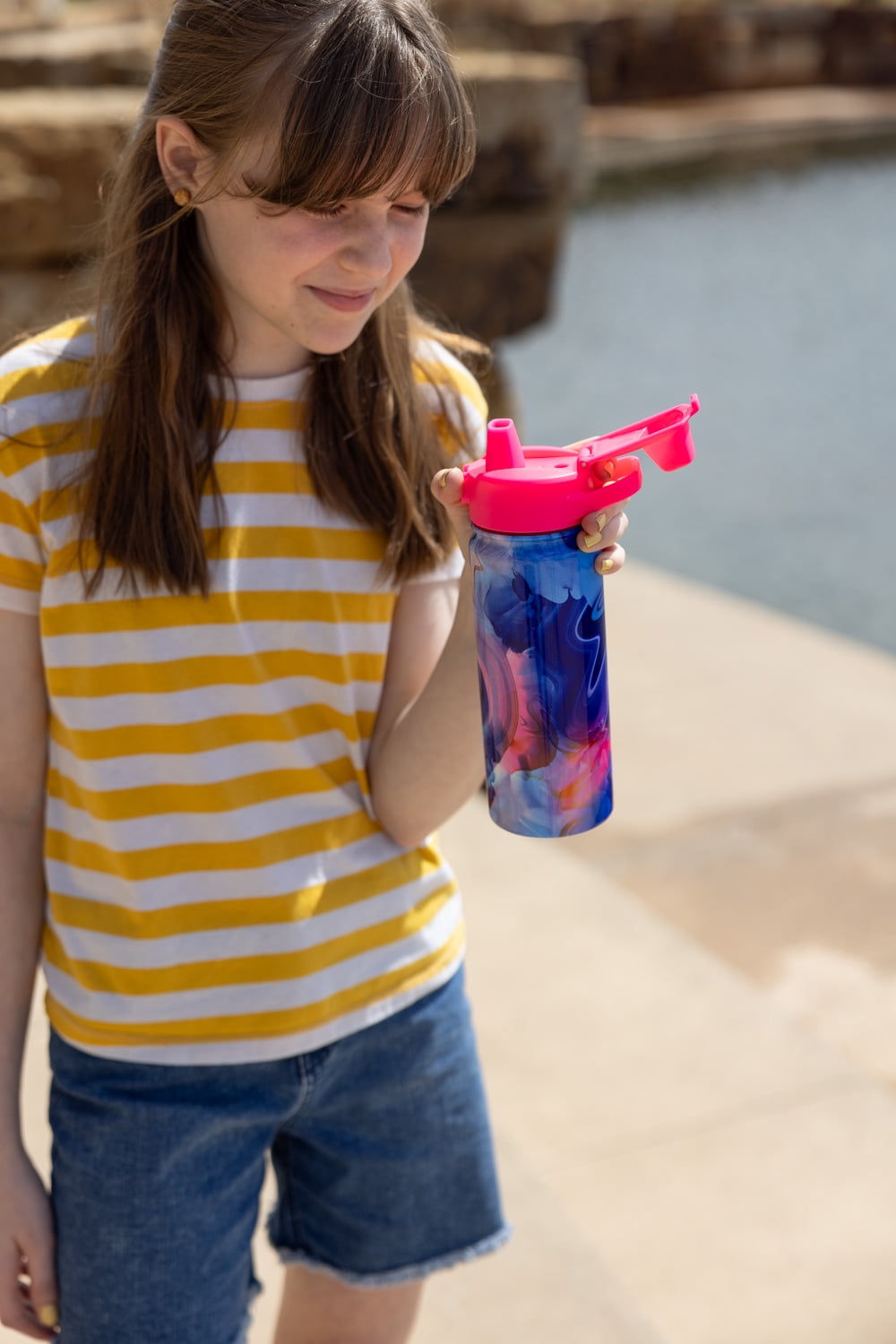 Simple Modern 18 fl oz Insulated Stainless Steel Summit Water Bottle with Covered Silicone Straw Lid | Dreamcicle C401C