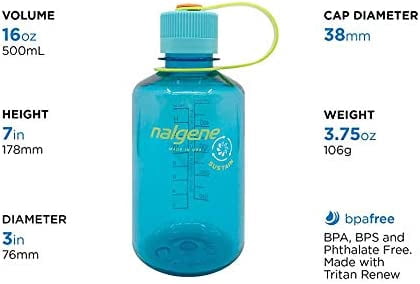 Nalgene Sustain 16 oz. Narrow Mouth Water Bottle - Cornflower Blue C141W