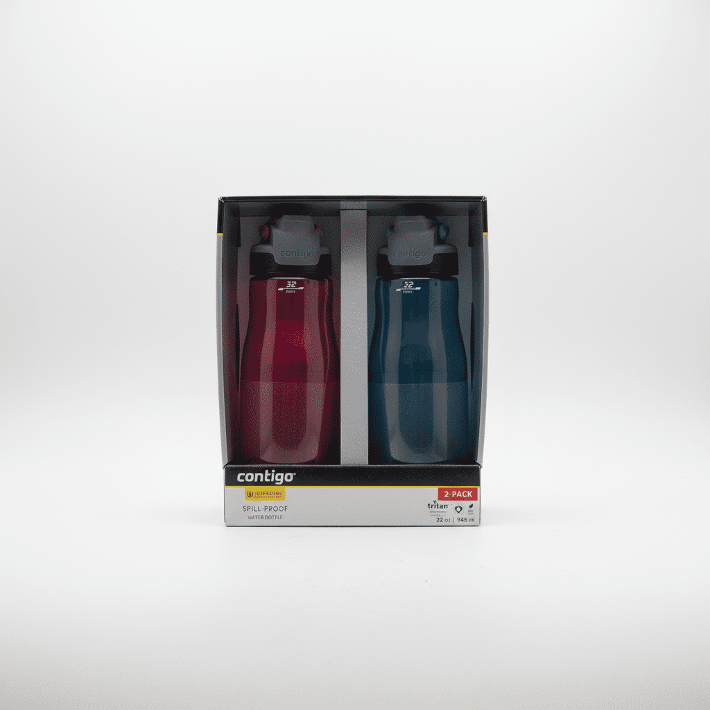 Contigo 32oz AutoSeal Fit Water Bottle 2-Pack Sangria Juniper New Damaged Box C074B
