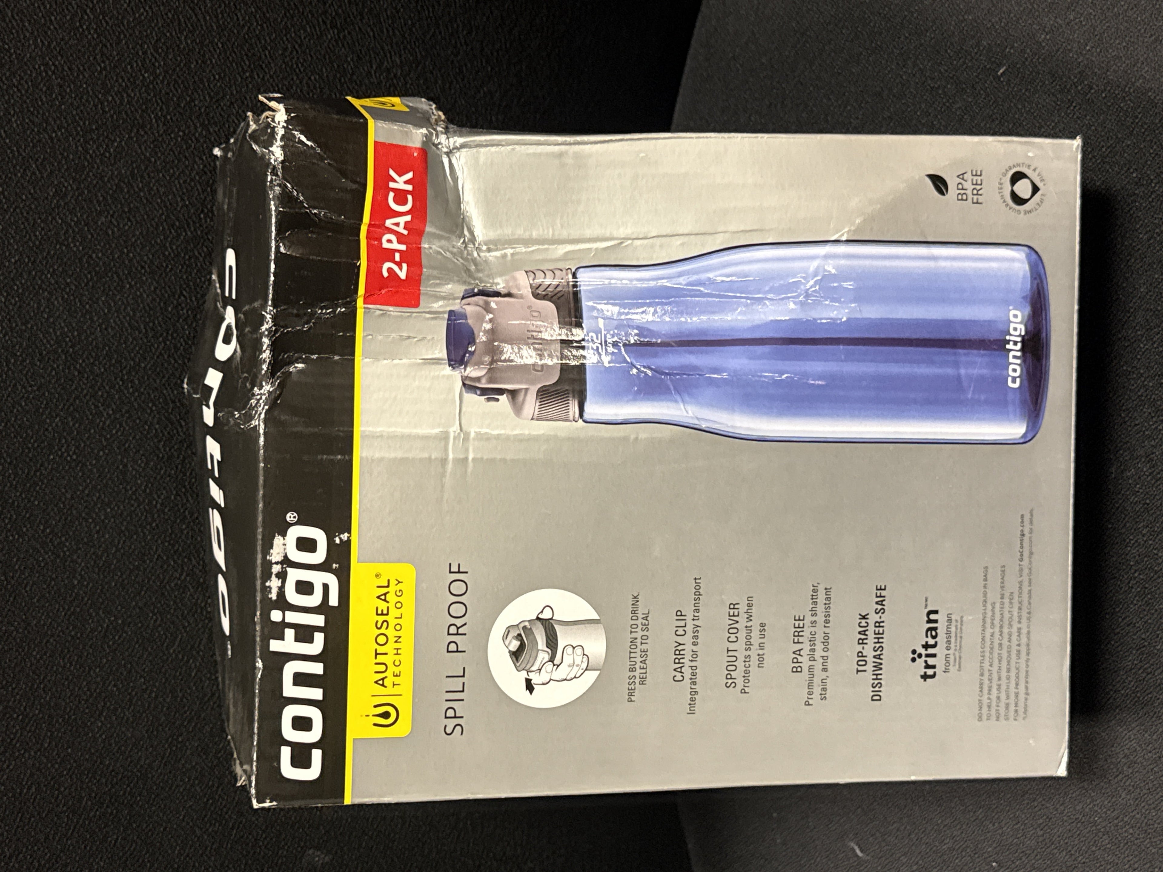 Contigo 32oz AutoSeal Fit Water Bottle 2-Pack Sangria Juniper New Damaged Box C074B