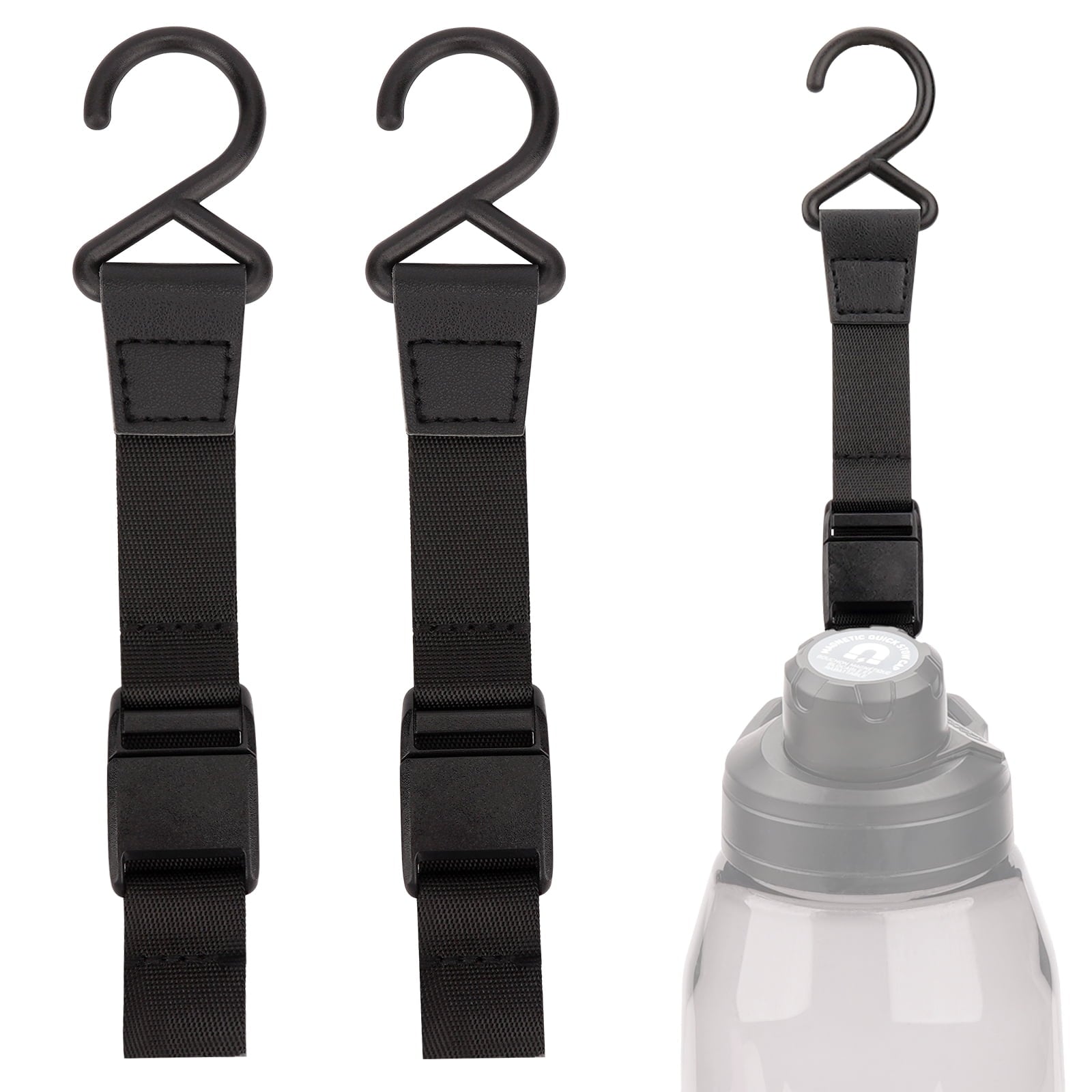 Linkidea 2 Pack Fence Hooks for Sport Water Bottle, Compatible with CamelBak Chute Mag Steel/Tritan 20/24/25/32/40/50oz, S Shaped Hook Hanger Magnetic Buckle for Outdoor Sports Camping C380G