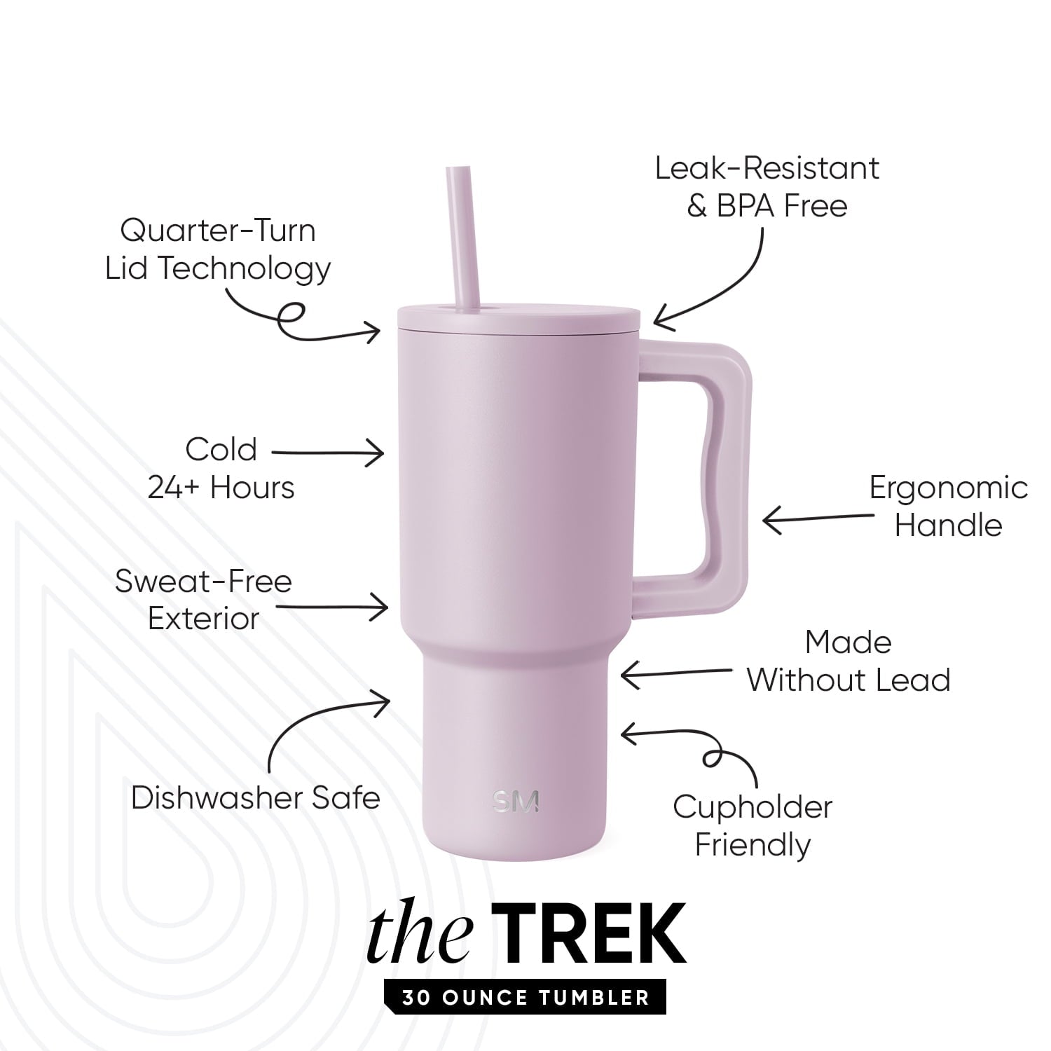 Simple Modern 30 fl oz Insulated Stainless Steel Trek Tumbler with Straw Lid | Seaglass Sage and Cream Checkmate C690P