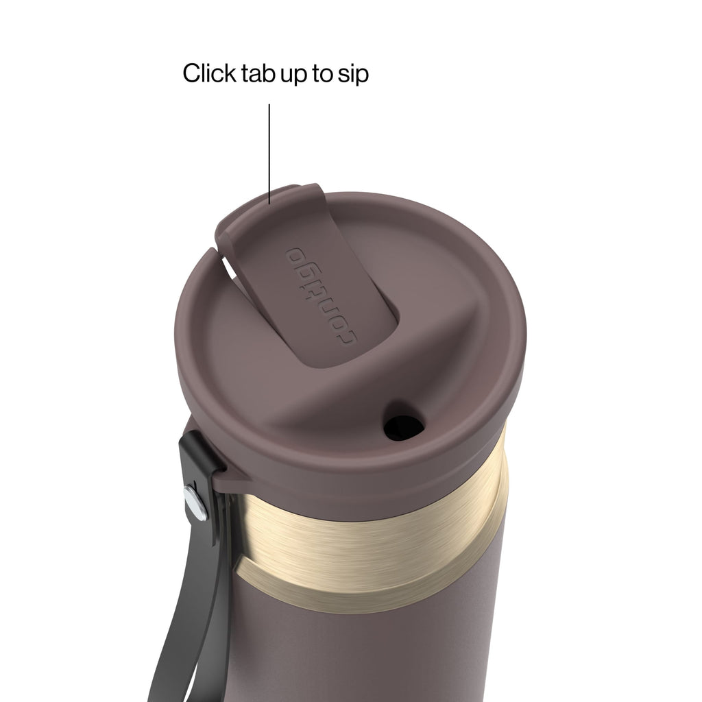 Contigo SnapSeal 16 oz Leakproof Stainless Steel Water Bottle with Carrying Strap C048E