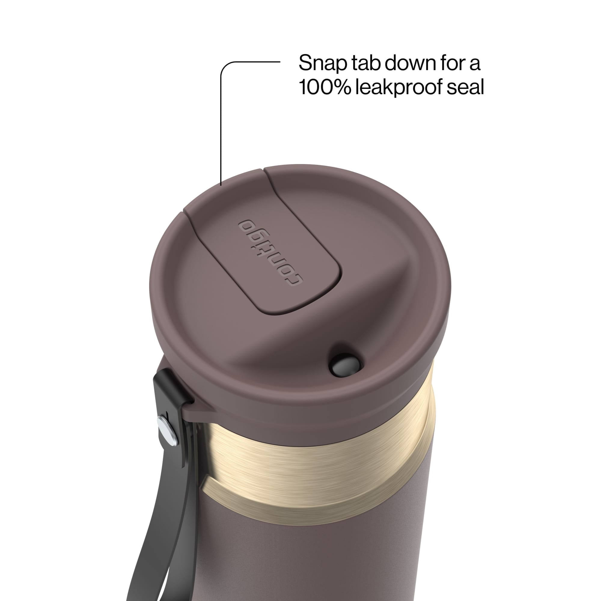 Contigo SnapSeal 16 oz Leakproof Stainless Steel Water Bottle with Carrying Strap C048E