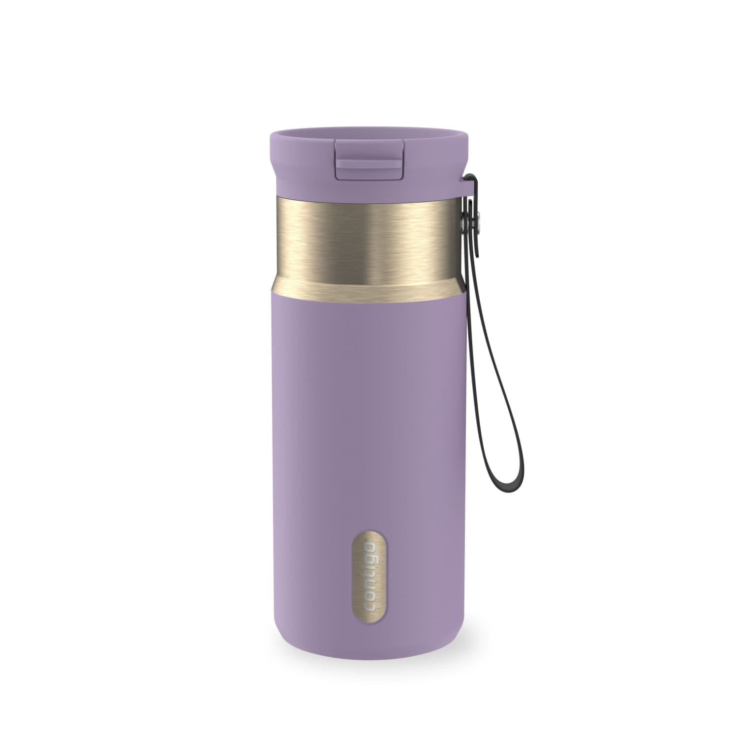 Contigo SnapSeal 16 oz Leakproof Stainless Steel Water Bottle with Carrying Strap C048E