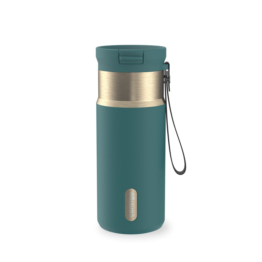 Contigo SnapSeal 16 oz Leakproof Stainless Steel Water Bottle with Carrying Strap C048E