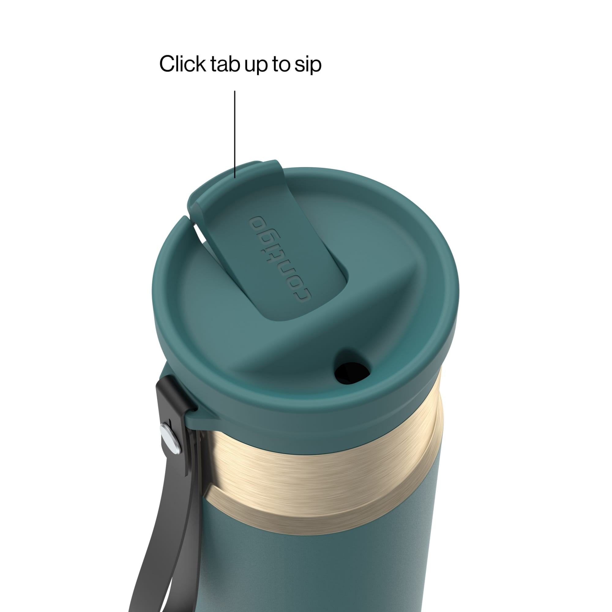 Contigo SnapSeal 16 oz Leakproof Stainless Steel Water Bottle with Carrying Strap C048E