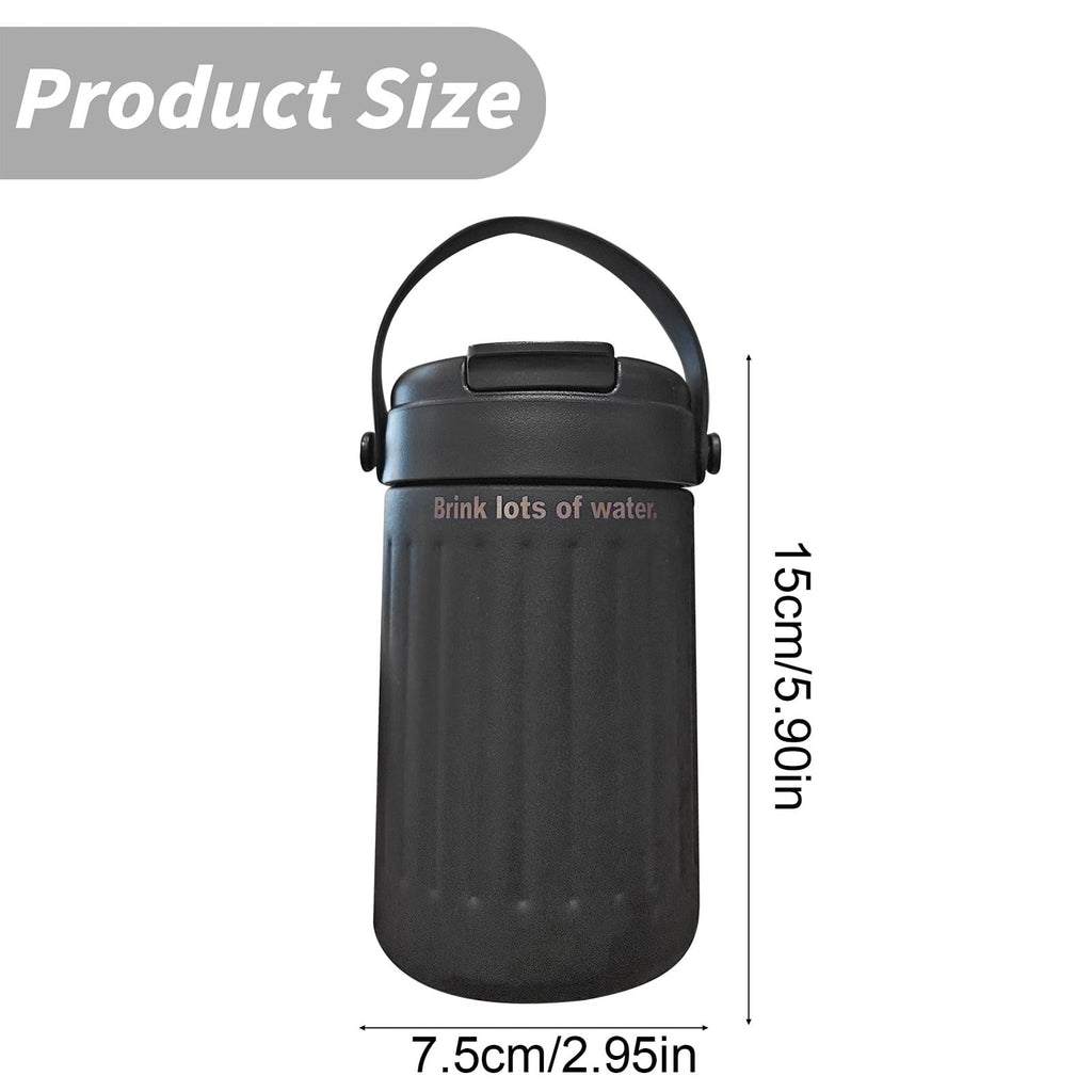 BinKFF Simple Modern Travel Coffee Mug, Insulated Coffee Tumblers with Lid, Double Walled Iced Travel Coffee Mug for Woman and Man Stainless Steel Tumbler with Handle C442T