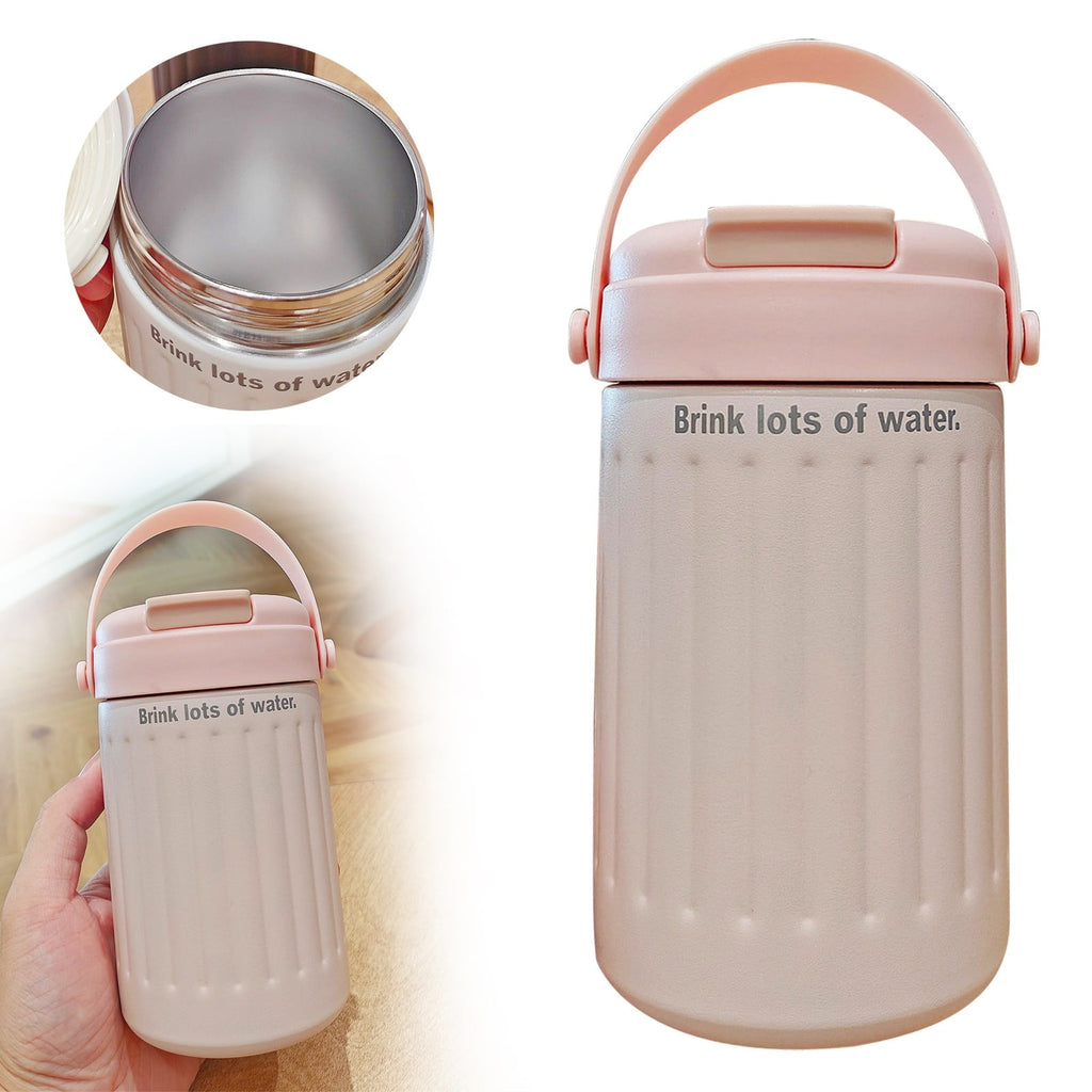 BinKFF Simple Modern Travel Coffee Mug, Insulated Coffee Tumblers with Lid, Double Walled Iced Travel Coffee Mug for Woman and Man Stainless Steel Tumbler with Handle C442T
