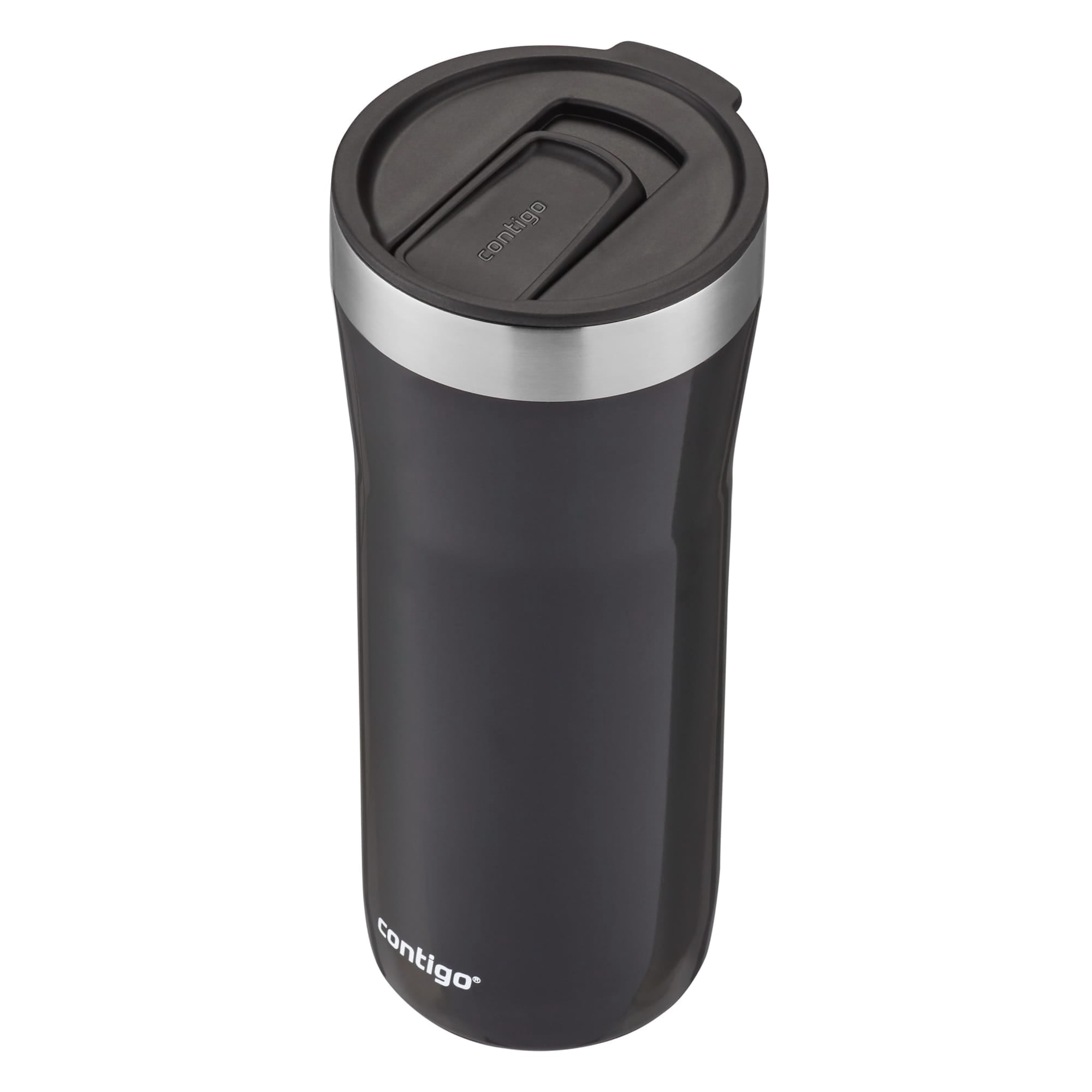 Contigo Streeterville Stainless Steel Tumbler with Plastic Straw and Splash-Proof Lid, Licorice, 32 fl. oz C122V
