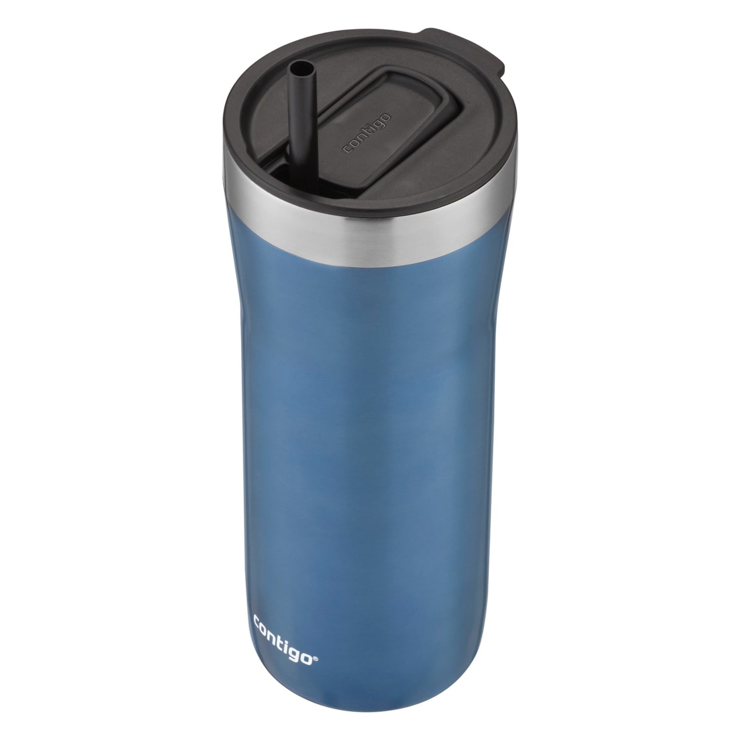 Contigo Streeterville Stainless Steel Tumbler with Plastic Straw and Splash-Proof Lid, Licorice, 32 fl. oz C122V