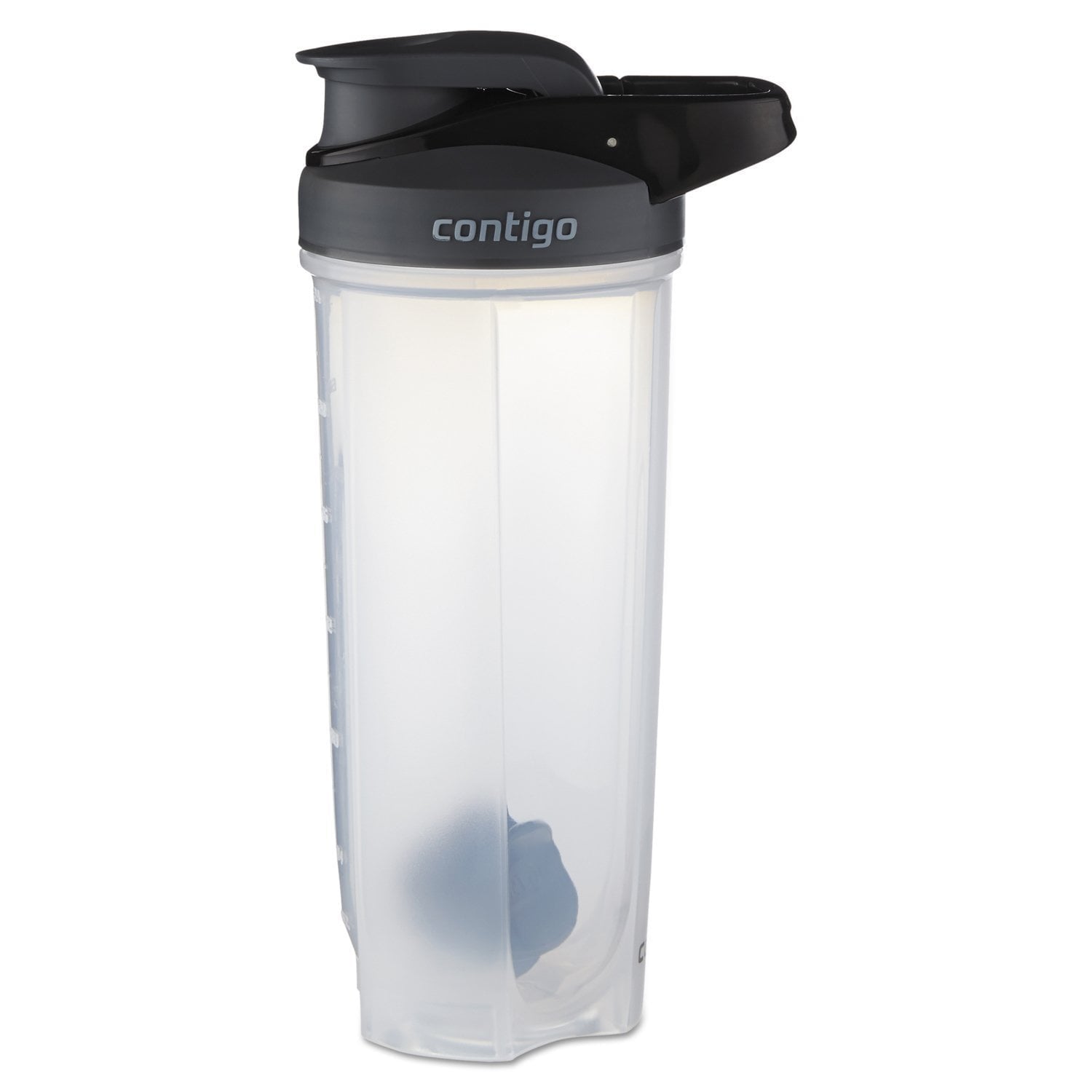 Contigo Shake &amp; Go Fit 28 oz Black and Clear Shaker Bottle with Flip-Top and Wide Mouth Lid C111U