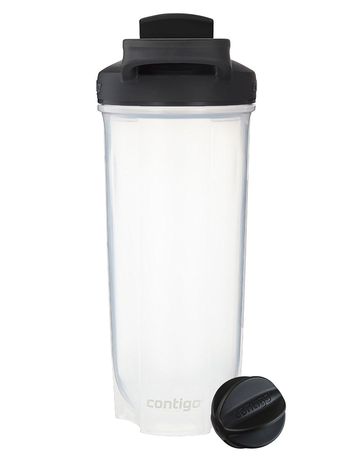 Contigo Shake &amp; Go Fit 28 oz Black and Clear Shaker Bottle with Flip-Top and Wide Mouth Lid C111U