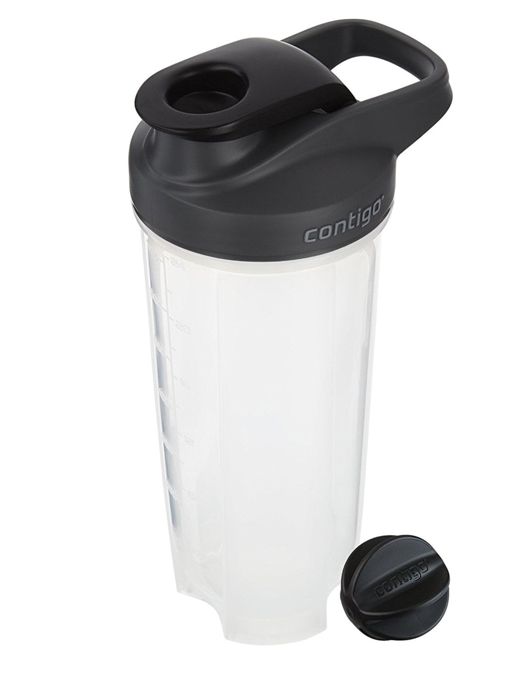 Contigo Shake &amp; Go Fit 28 oz Black and Clear Shaker Bottle with Flip-Top and Wide Mouth Lid C111U