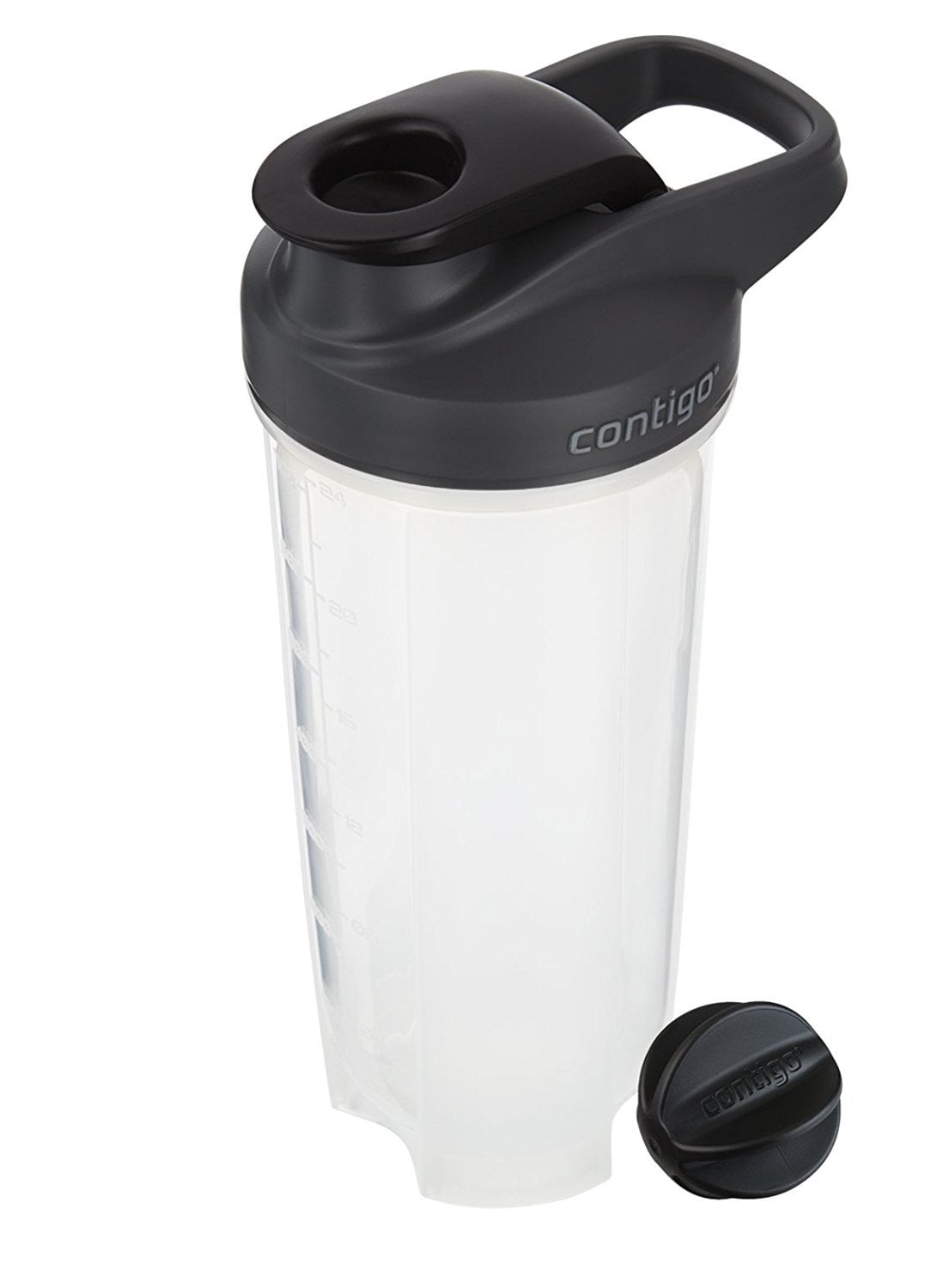 Contigo Shake &amp; Go Fit 28 oz Black and Clear Shaker Bottle with Flip-Top and Wide Mouth Lid C111U