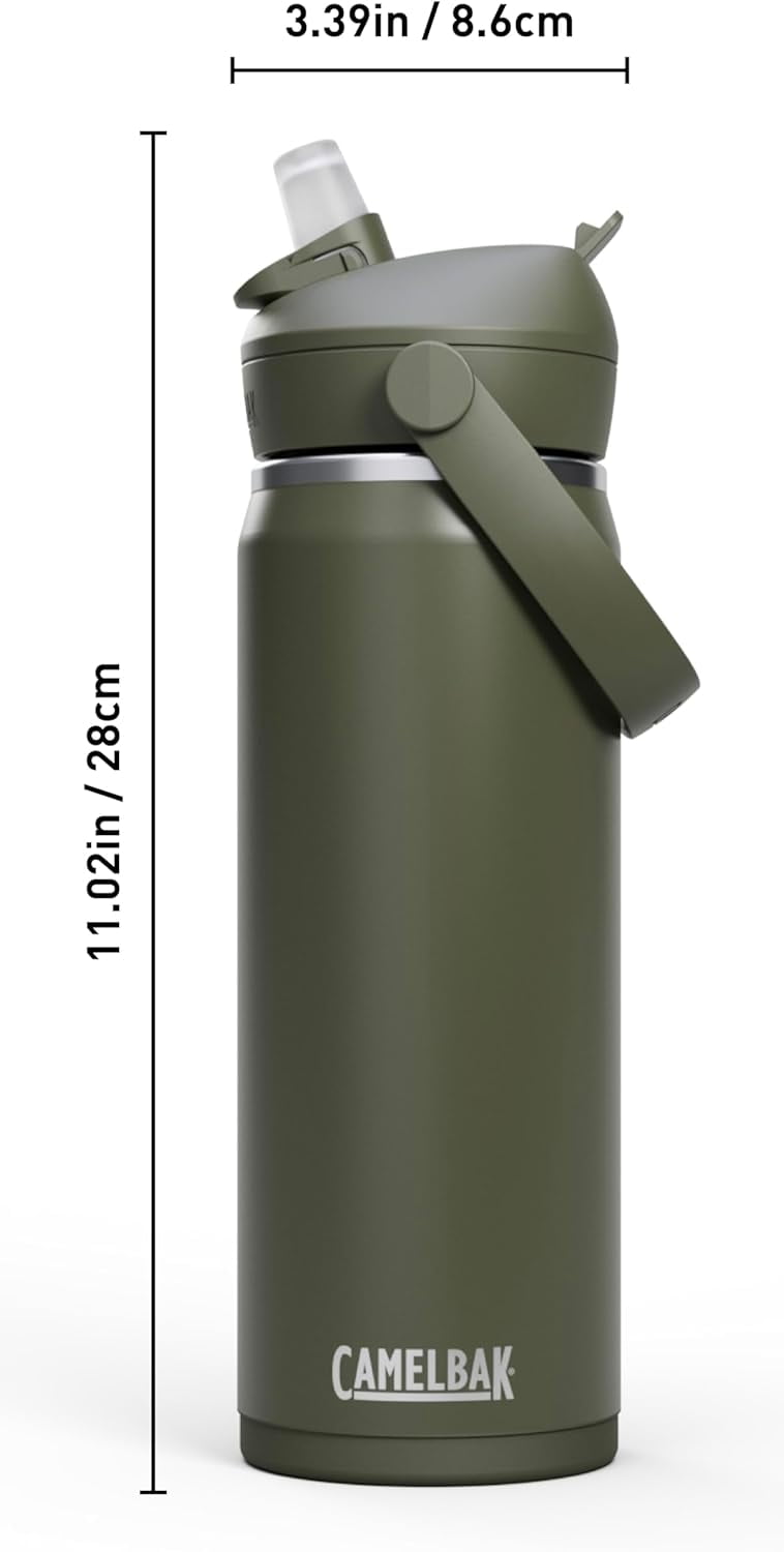 CamelBak Thrive™ Flip Straw Insulated Stainless Steel Water Bottle, 20oz, Moss C363C