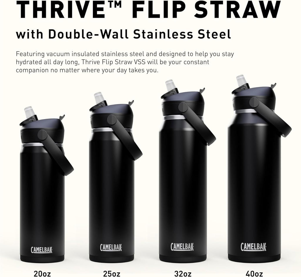 CamelBak Thrive™ Flip Straw Insulated Stainless Steel Water Bottle, 20oz, Moss C363C