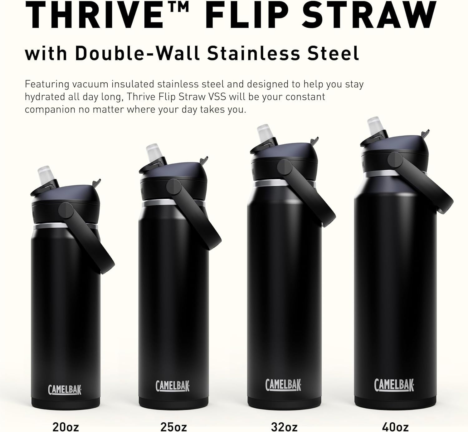 CamelBak Thrive™ Flip Straw Insulated Stainless Steel Water Bottle, 20oz, Moss C363C