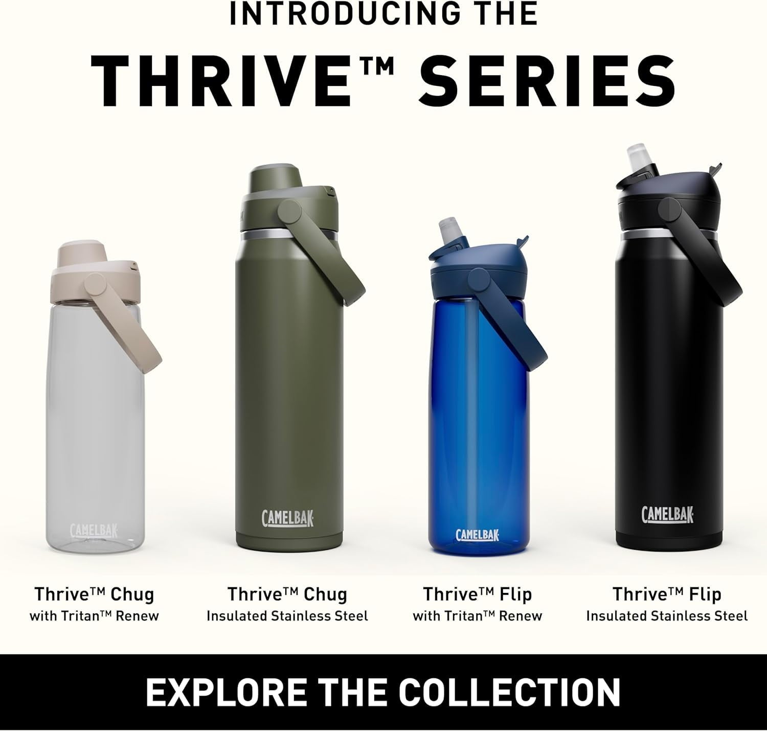 CamelBak Thrive™ Flip Straw Insulated Stainless Steel Water Bottle, 20oz, Moss C363C