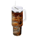 30 oz Insulated Stainless Steel Tumbler Double Wall Stainless Steel Tumbler with 2-Way Drinking Beautiful Autumn Forest C556L