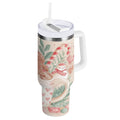 30 oz Insulated Stainless Steel Tumbler Double Wall Stainless Steel Tumbler with 2-Way Drinking Cute Christmas Design C600G