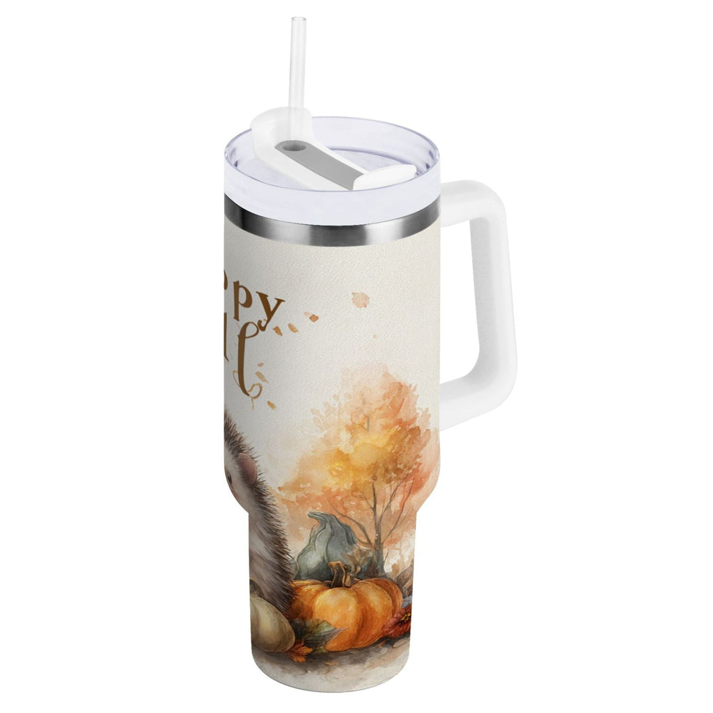 30 oz Insulated Stainless Steel Tumbler Double Wall Stainless Steel Tumbler with 2-Way Drinking Cute Little Hedgehog C625E