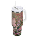 30 oz Insulated Stainless Steel Tumbler Double Wall Stainless Steel Tumbler with 2-Way Drinking Delicate Butterfly C643T