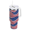 30 oz Insulated Stainless Steel Tumbler Double Wall Stainless Steel Tumbler with 2-Way Drinking Flags Wave Pattern C536M