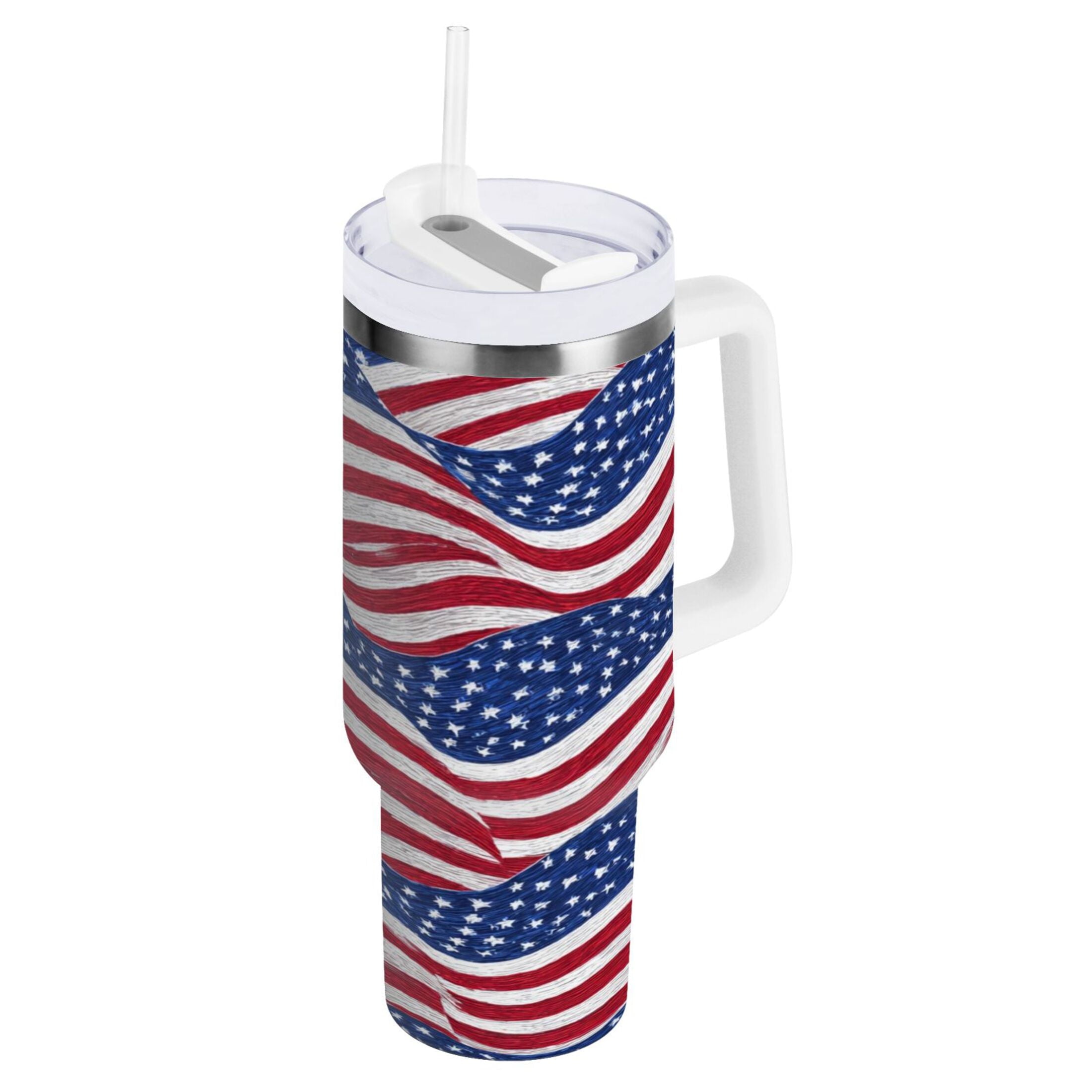 30 oz Insulated Stainless Steel Tumbler Double Wall Stainless Steel Tumbler with 2-Way Drinking Flags Wave Pattern C536M