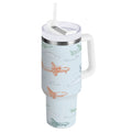 30 oz Insulated Stainless Steel Tumbler Double Wall Stainless Steel Tumbler with 2-Way Drinking Pastel Doodle Airplanes C593J