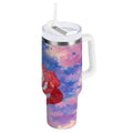 30 oz Insulated Stainless Steel Tumbler Double Wall Stainless Steel Tumbler with 2-Way Drinking Rose with Flag Pattern C547E