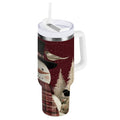 30 oz Insulated Stainless Steel Tumbler Double Wall Stainless Steel Tumbler with 2-Way Drinking Snowman and Birds C637Y