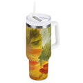 30 oz Insulated Stainless Steel Tumbler Double Wall Stainless Steel Tumbler with 2-Way Drinking Various Shades Autumn Leaves C590N