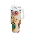 30 oz Insulated Stainless Steel Tumbler Double Wall Stainless Steel Tumbler with 2-Way Drinking Watercolor Animals Pattern C618Y