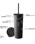 Simple Modern Insulated Black Panther 24oz  Tumbler W/Flip Lid and Straw Lid C436P