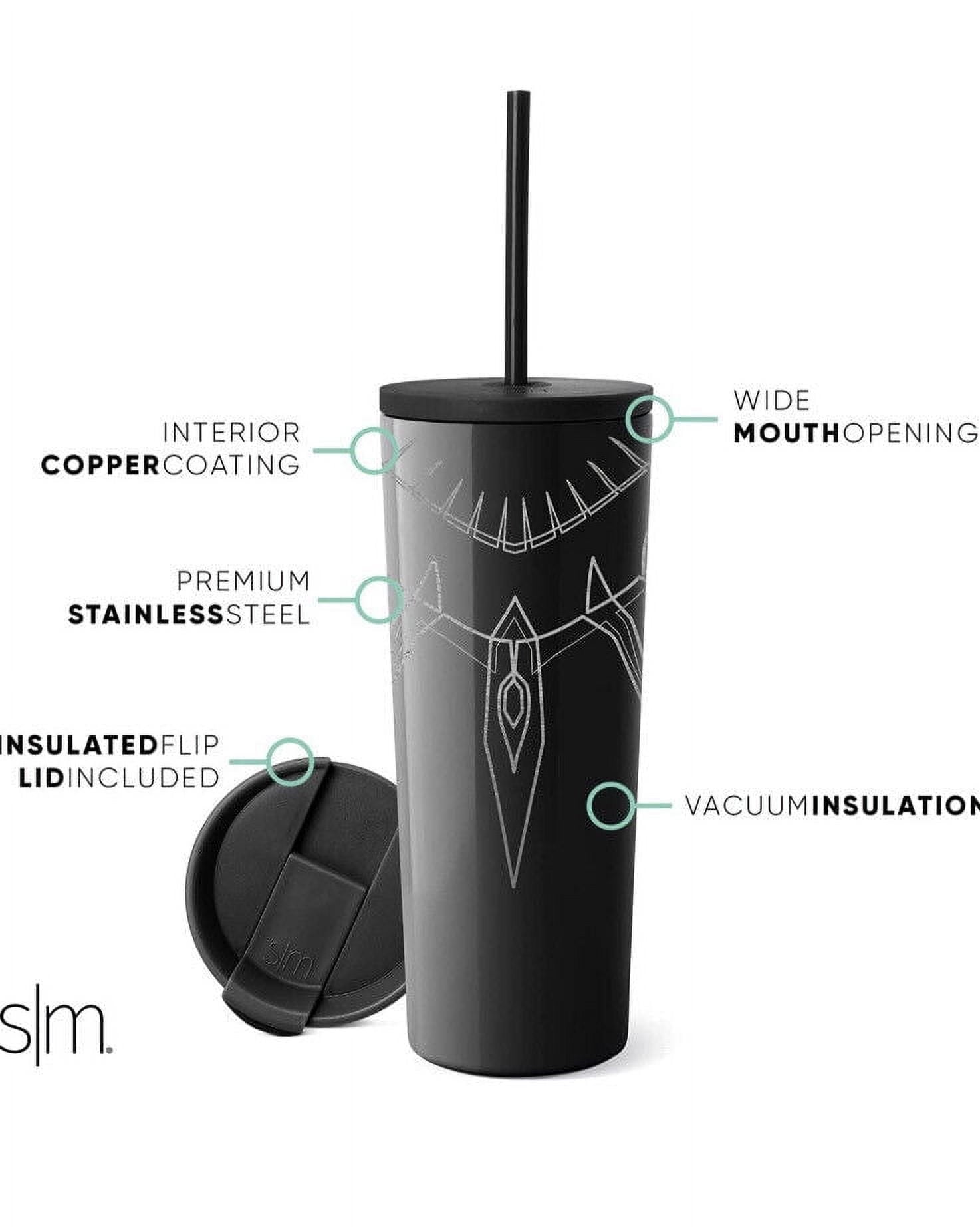 Simple Modern Insulated Black Panther 24oz  Tumbler W/Flip Lid and Straw Lid C436P