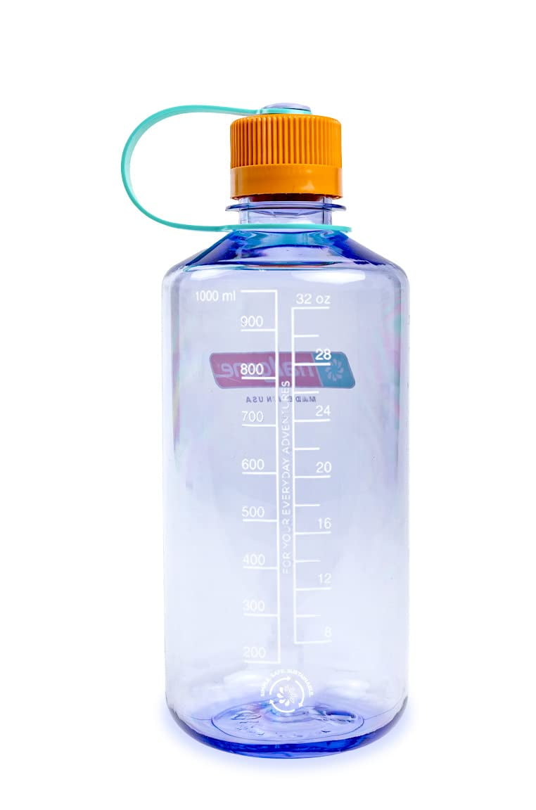 Nalgene Sustain Tritan BPA-Free Water Bottle Made with Material Derived from 50% Plastic Waste, 32 OZ, Narrow Mouth, Amethyst C30 C155J